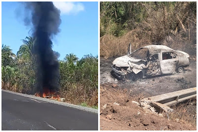 Duas pessoas morrem carbonizadas após carro pegar fogo em acidente na  BR-135 – MA+ O Melhor da Informação
