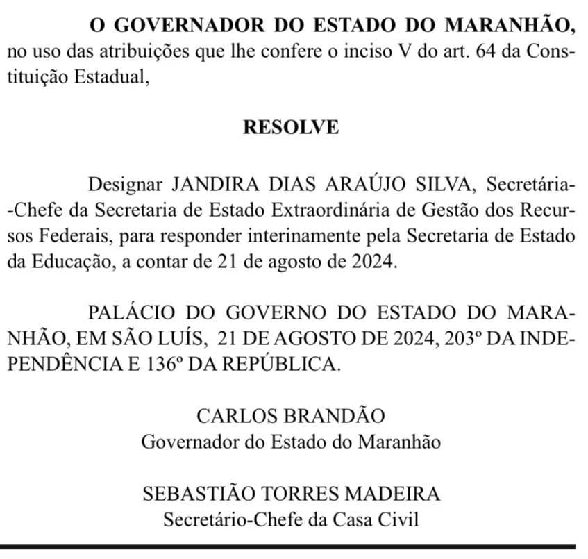 FELIPE CAMARÃO DEIXA PASTA DA SEDUC DO GOVERNO DO MARANHÃO